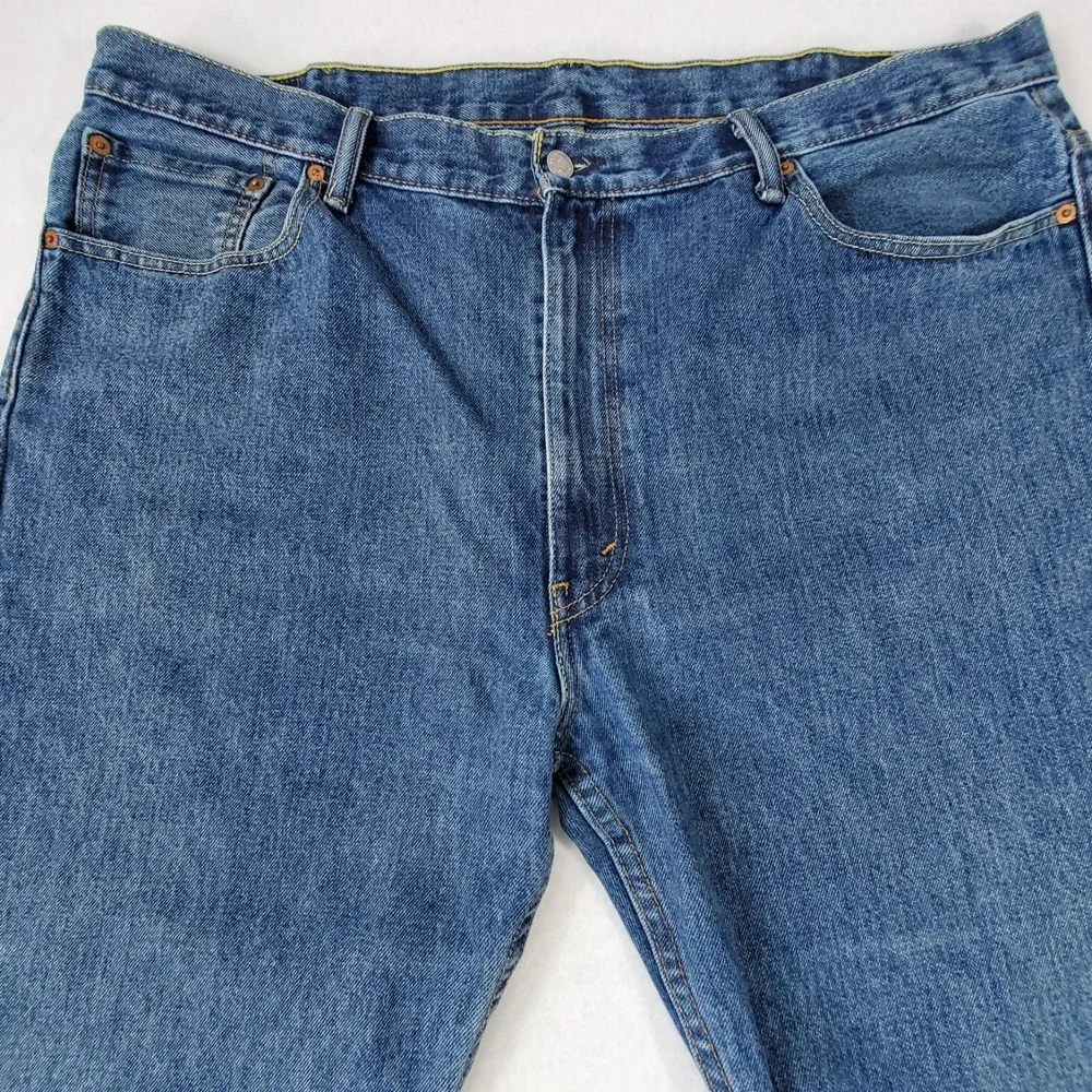 Levi's 505 Regular Fit Jeans Mens 44x34‎ Blue Straight Leg Denim Classic